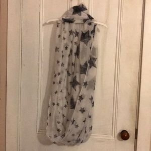 Black and White Star Infinity Scarf